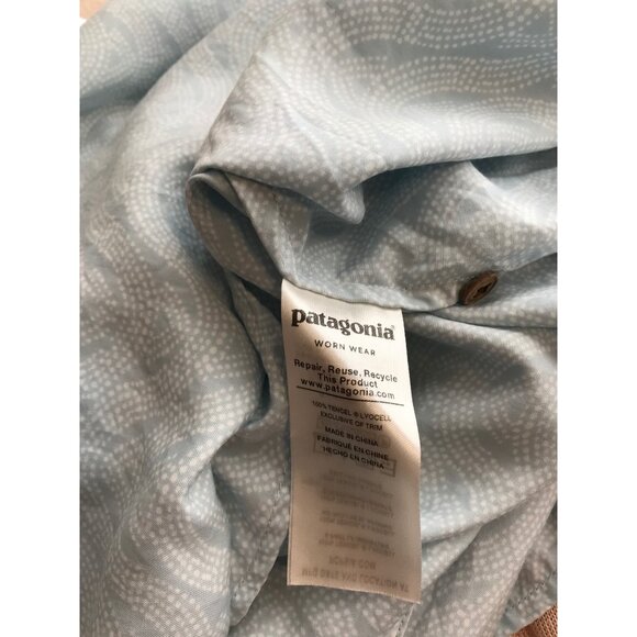 Patagonia Women's Blue 2 pc set Sleeveless top june lake wrap skirt size large - Picture 12 of 12